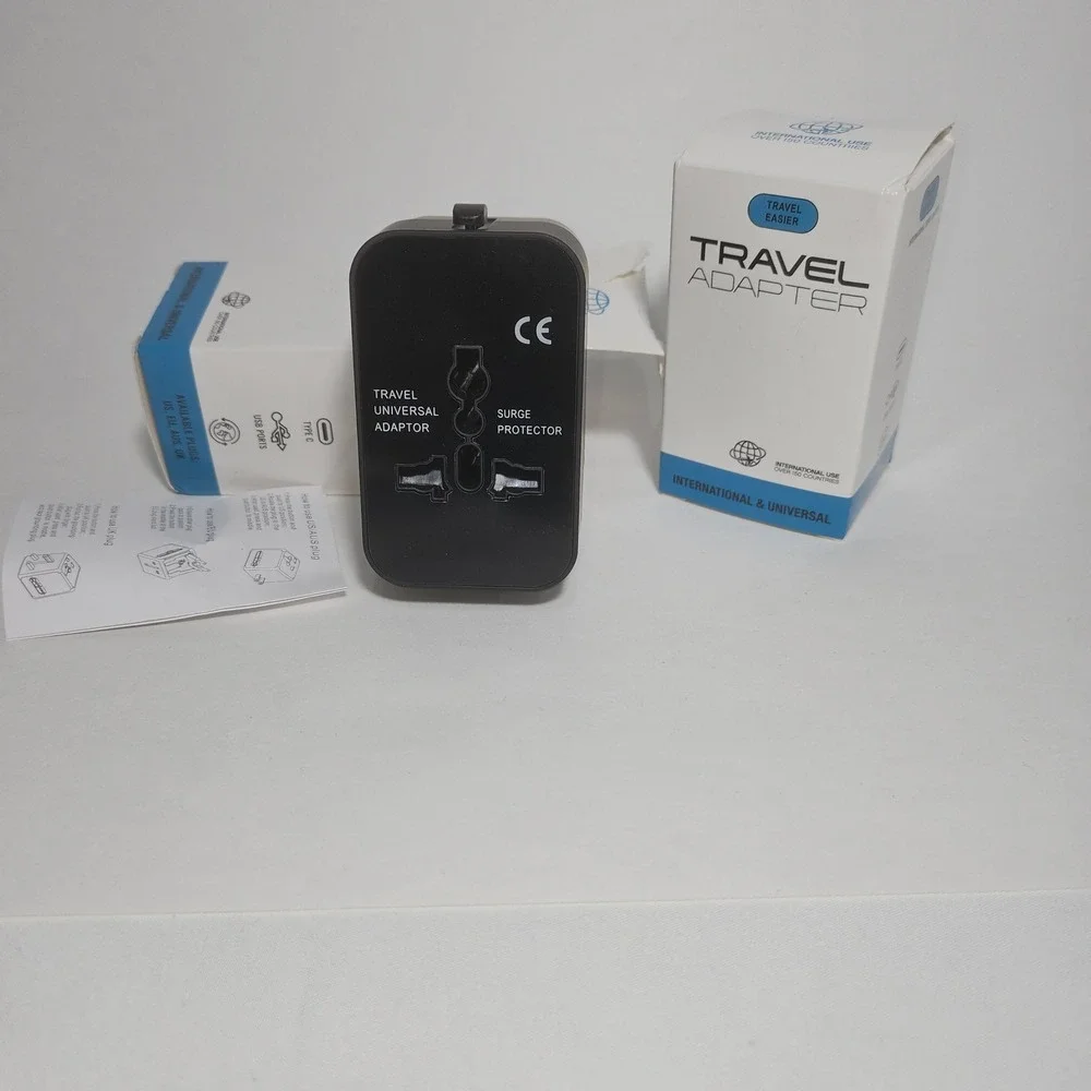 Universal International Travel Adapter Surge Protector USB Type C MC2019 Black